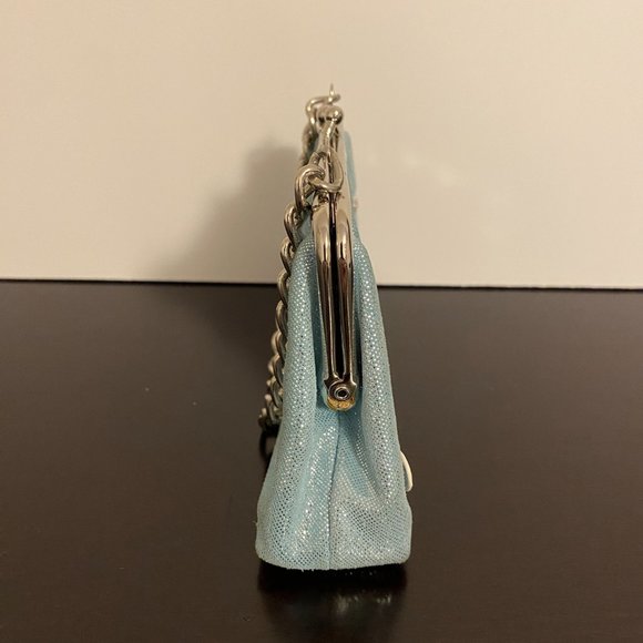 Rafe New York Mini Handbag Teal and Silver with Butterflies Flowers - Picture 3 of 8